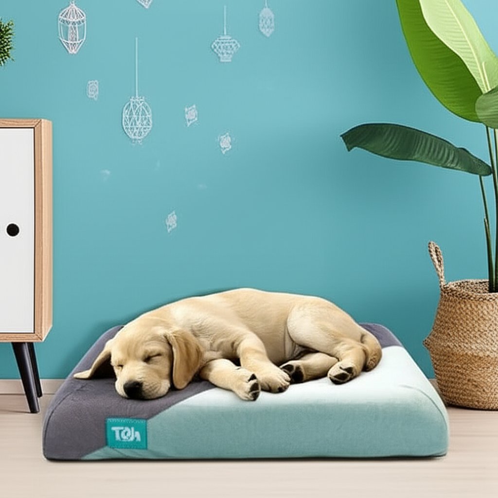 Cama Turquesa de Cachorro Ortopédica Futon Acqua